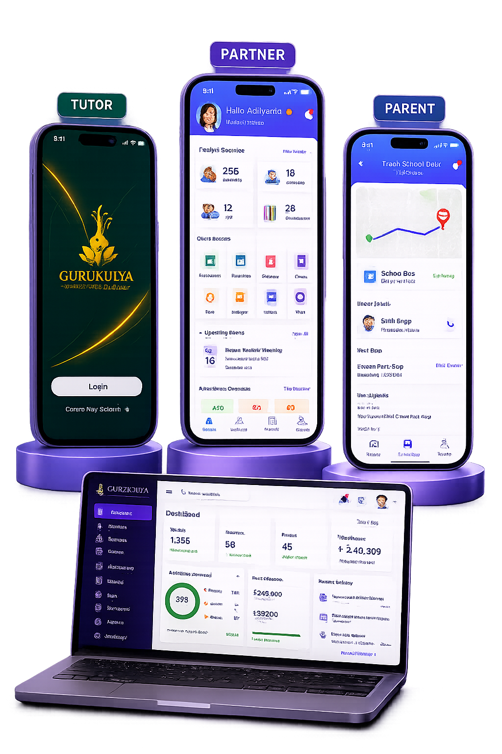 Gurukulya System — One Core, Three Apps